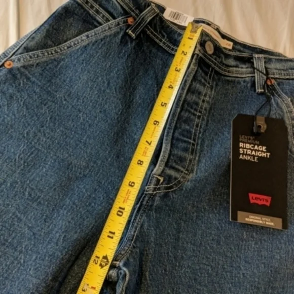 Levi's Ribcage Ankle Utility Straight Leg Jeans Nine to Five High Rise - Picture 5 of 16